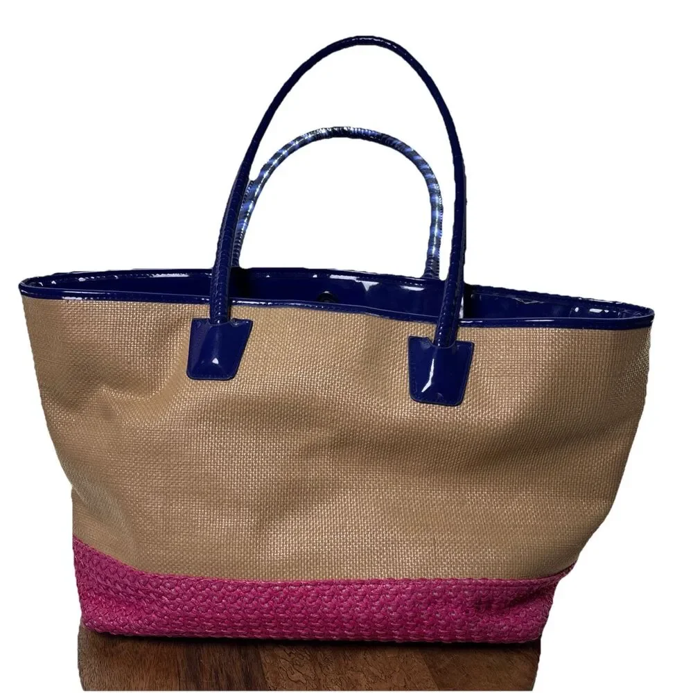 Mimosa Vacay Beach Tote Bag Colorful Summer Travel Purse Resort Style